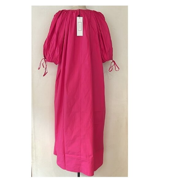 NEW RHODE CARLY COTTON POPLIN DRESS IN HOT PINK SIZE M - Picture 3 of 10